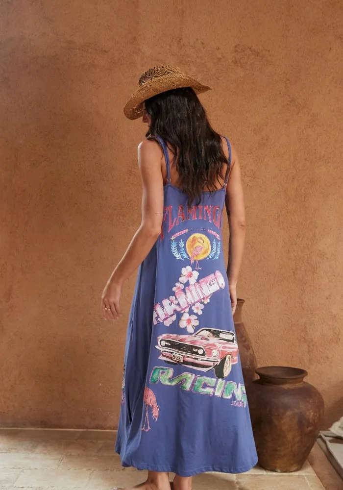Flamingo Racing Maxi Dress - Purple