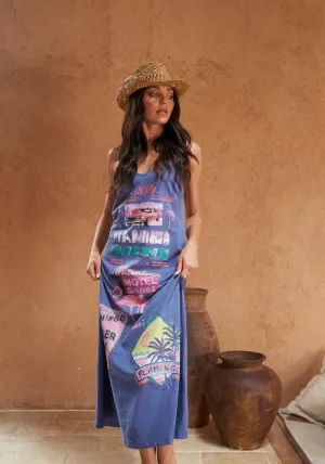 Flamingo Racing Maxi Dress - Purple