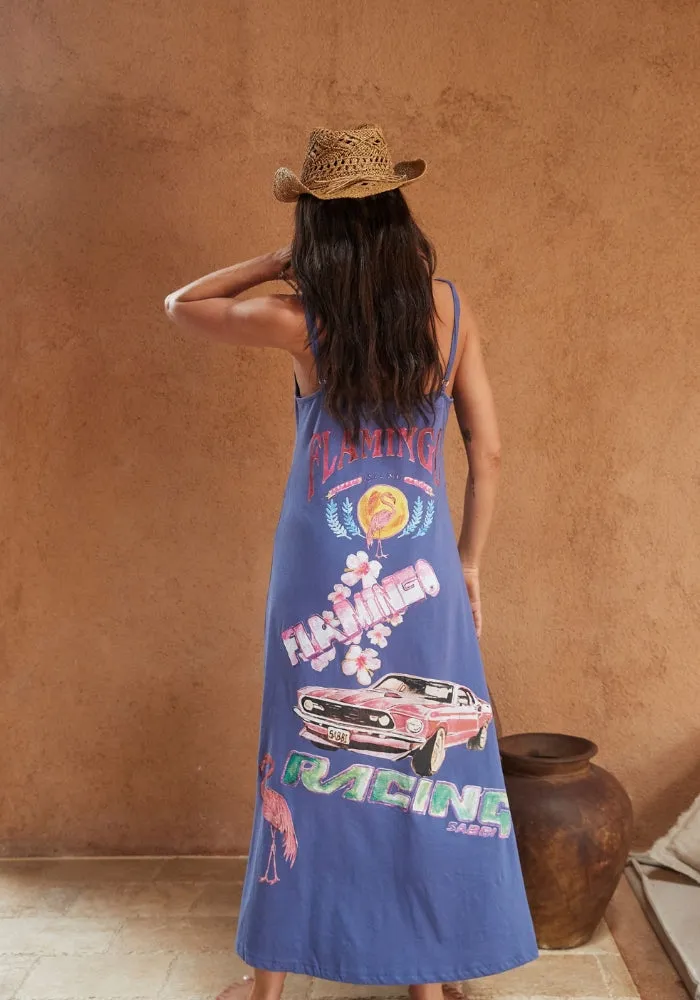 Flamingo Racing Maxi Dress - Purple