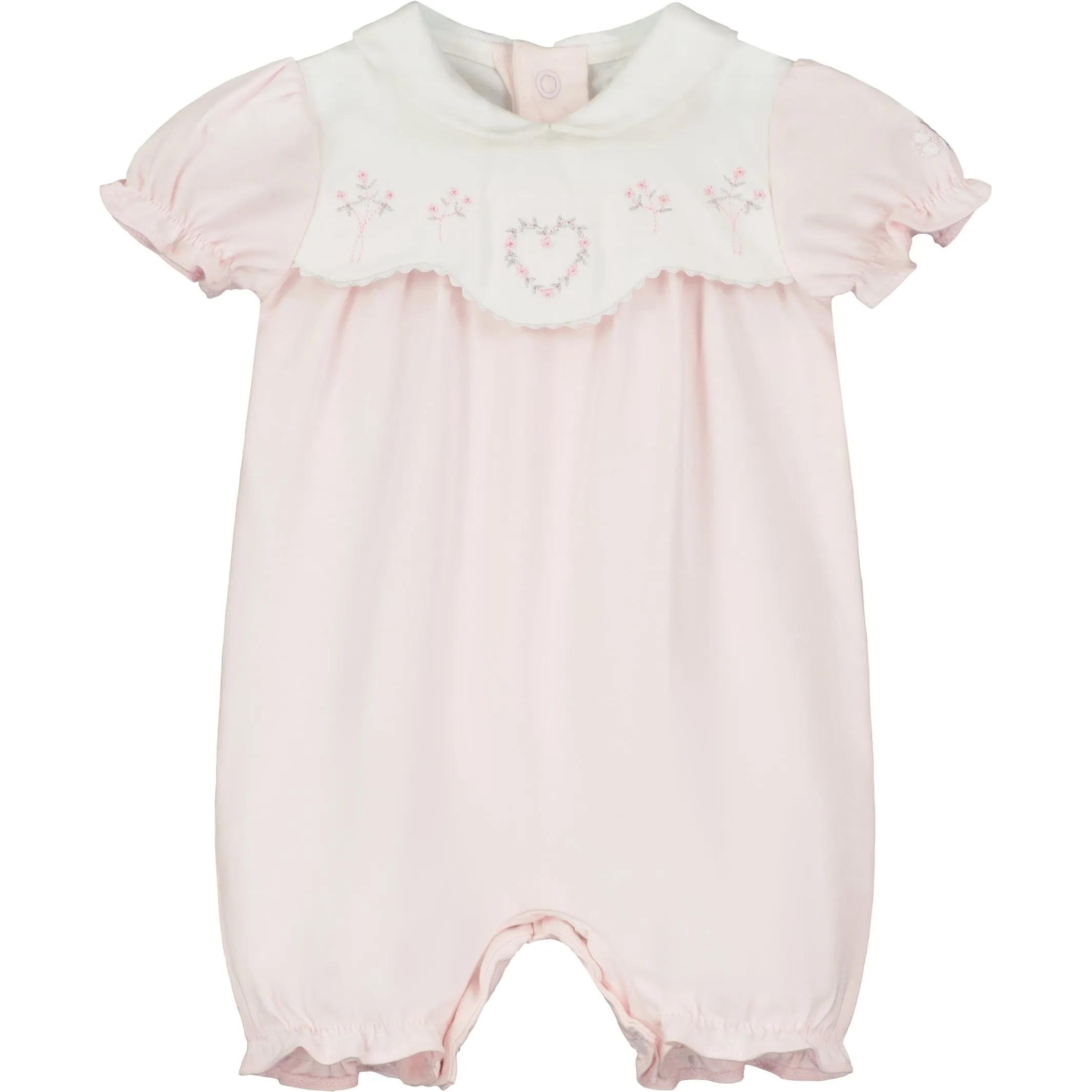 Freda Heart Embroidery Girls Romper