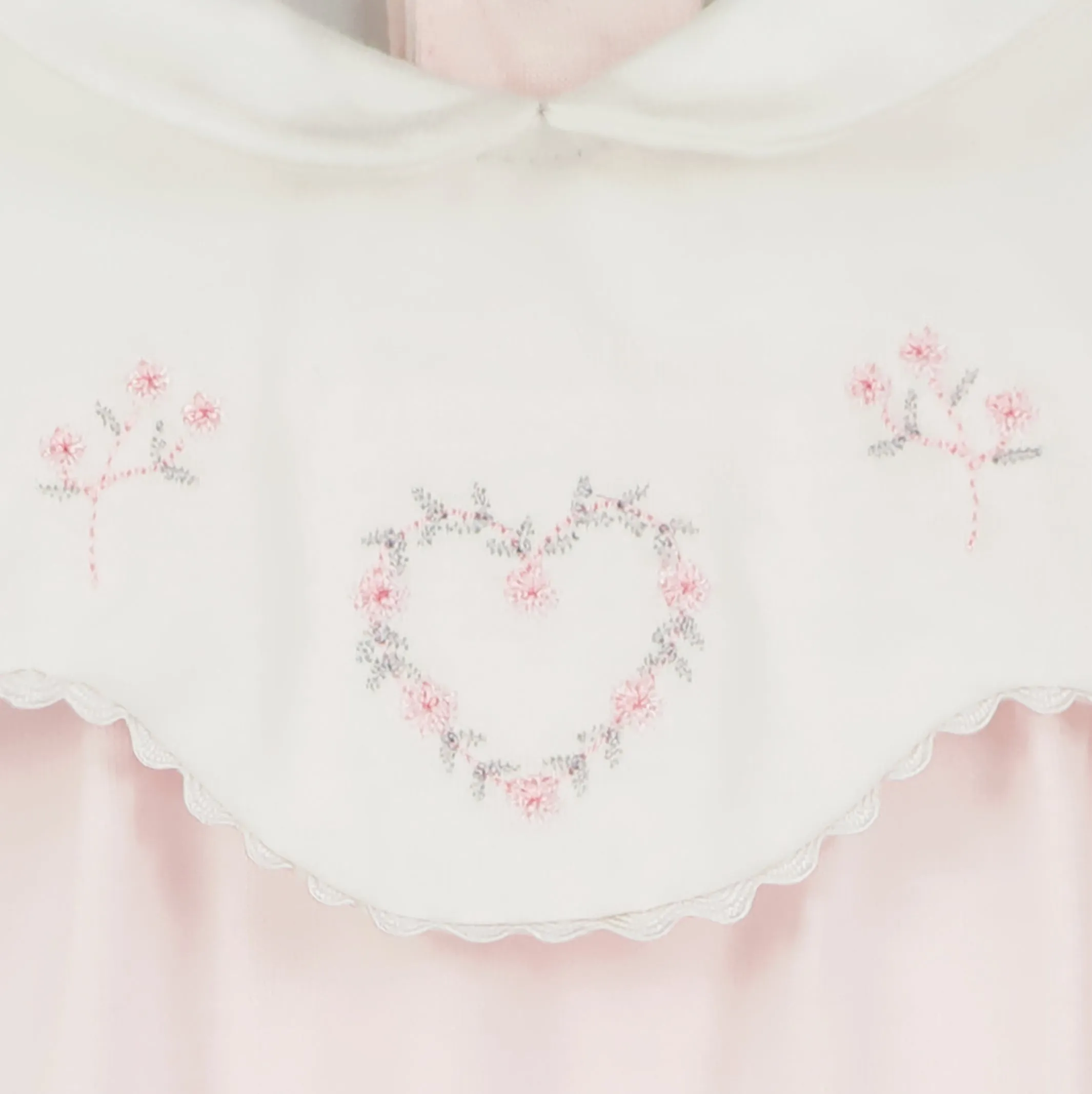 Freda Heart Embroidery Girls Romper