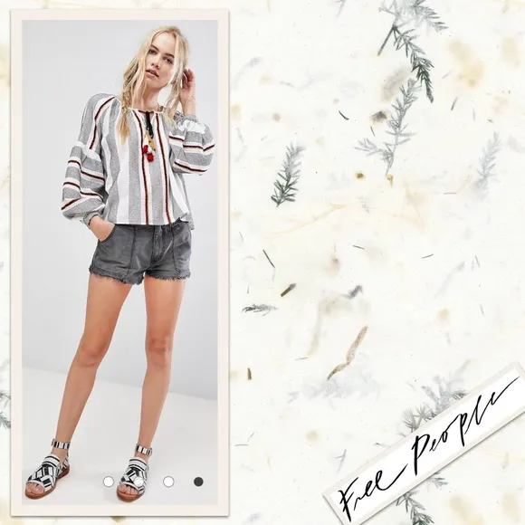 Free People Get Far Out Cutoff Shorts in Washed Black (Charcoal / Grey)
