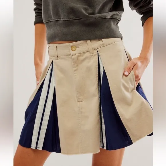 Free People Hannah Sporty Mini Skirt Pleated large