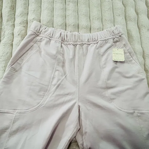 FREE PEOPLE INTIMATLEY Don't Wait Up Lounge Pants Grey Lilac Combo S NWT FP-160