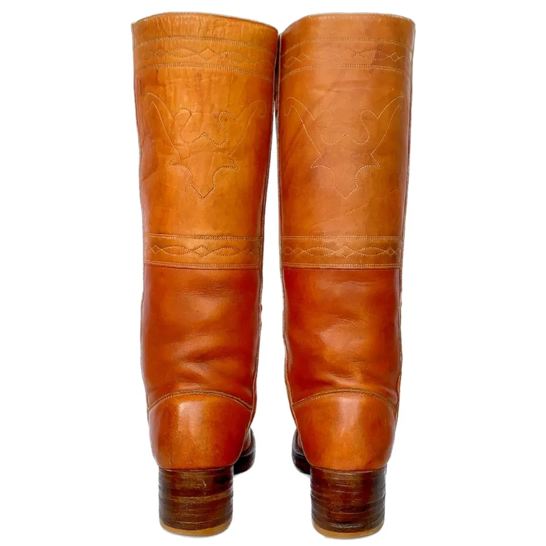 FRYE True Vintage Black Label Campus Stitching Horse Tall Knee High Boots
