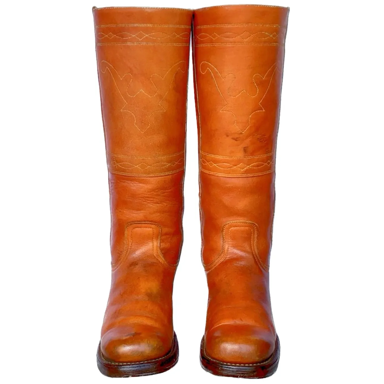 FRYE True Vintage Black Label Campus Stitching Horse Tall Knee High Boots