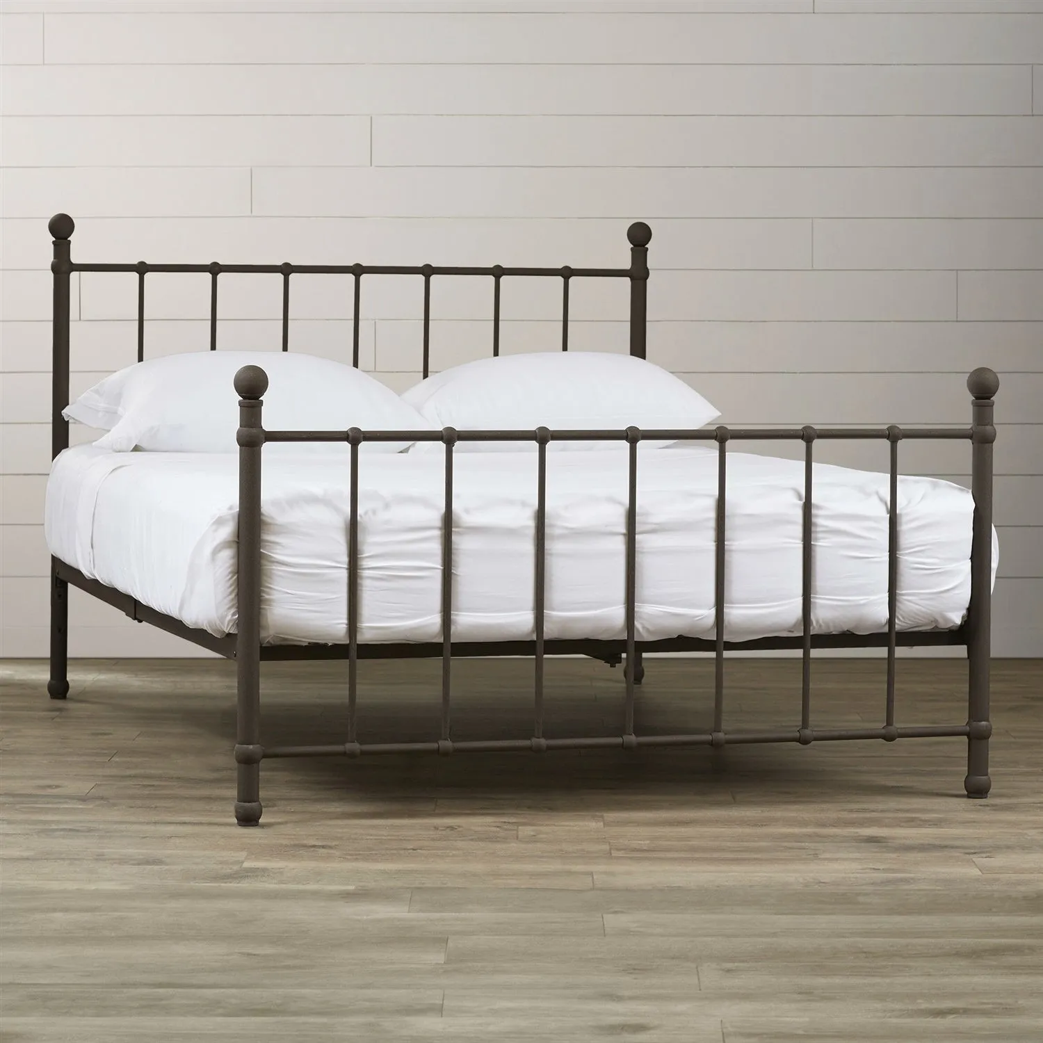 Full size Bronze Metal Platform Bed Frame with Headboard and Footboard