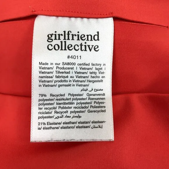 GIRLFRIEND COLLECTIVE Bike Short Women S Blood Orange Sporty Athletic Outdoor
