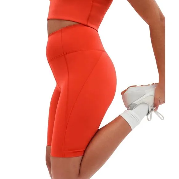 GIRLFRIEND COLLECTIVE Bike Short Women S Blood Orange Sporty Athletic Outdoor