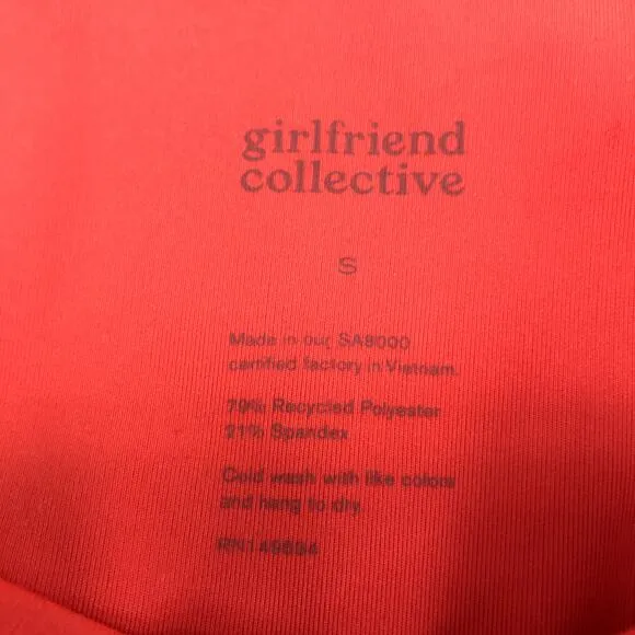 GIRLFRIEND COLLECTIVE Bike Short Women S Blood Orange Sporty Athletic Outdoor