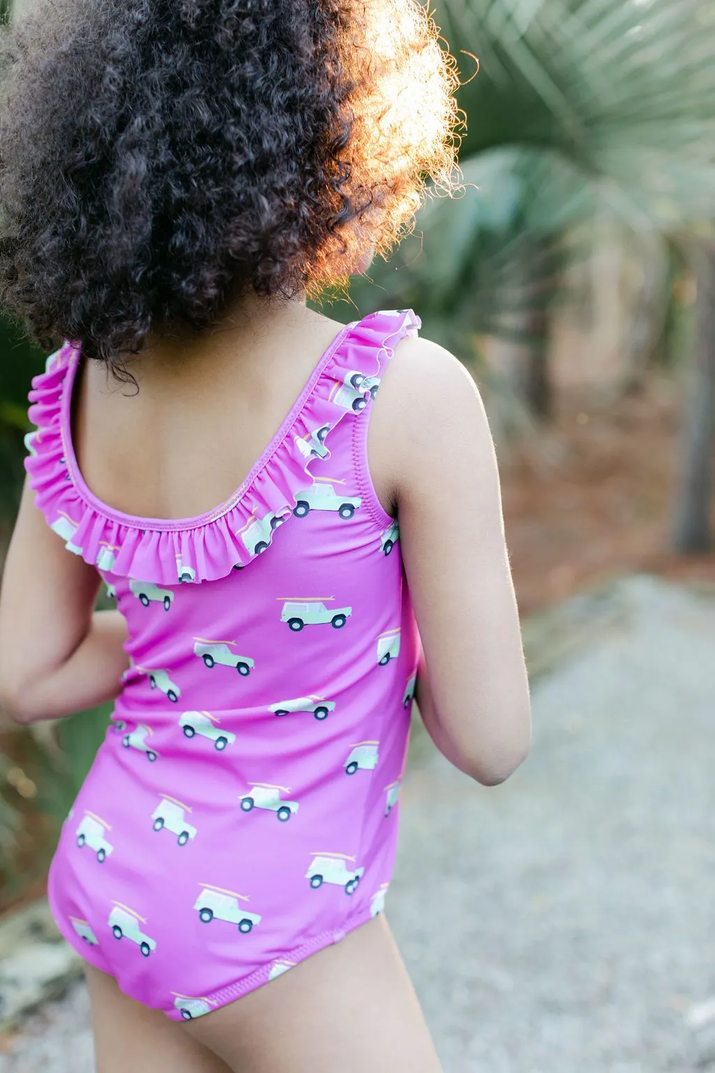 Girl's Ruffled One-Piece Beach Cruiser
