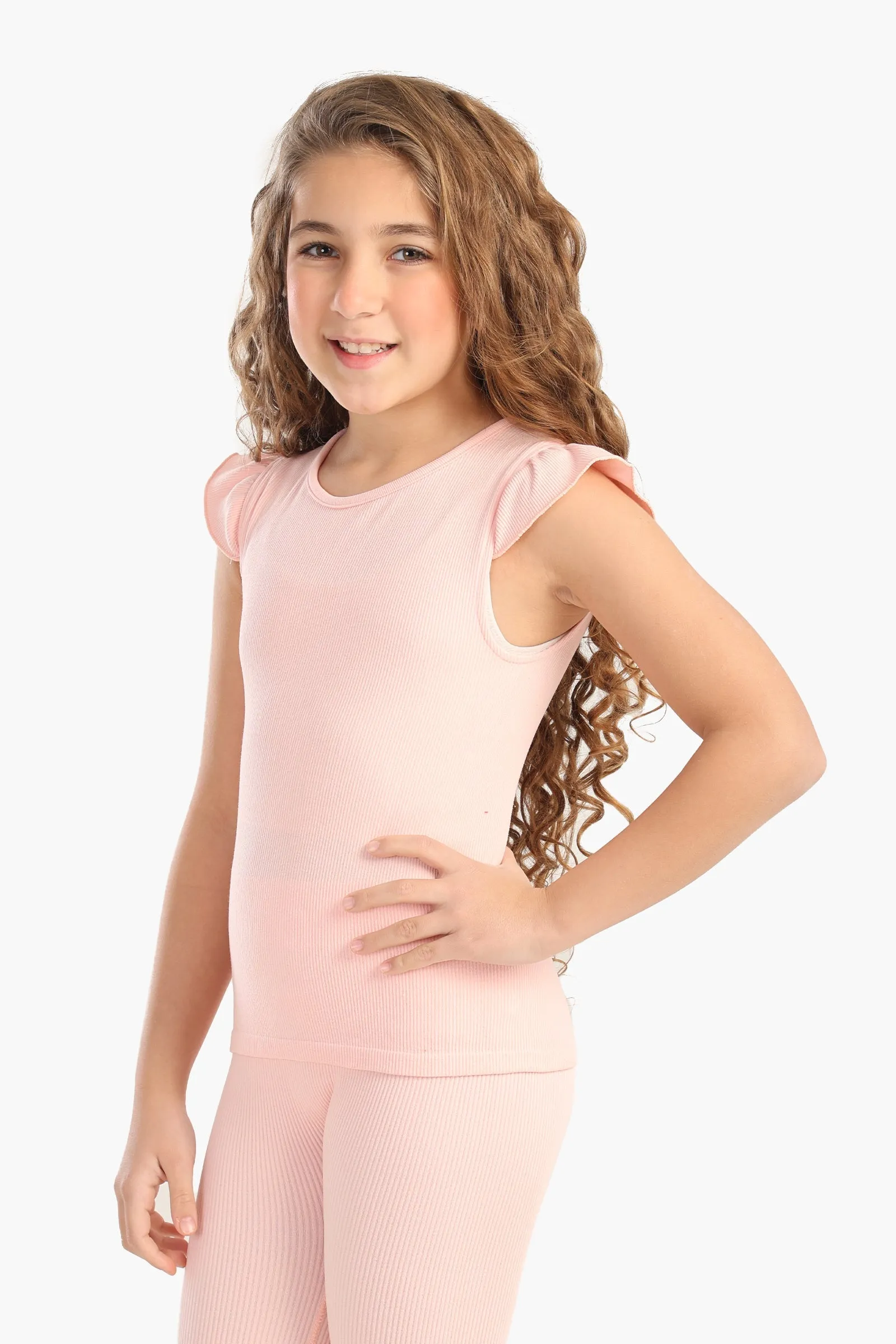 Girly Ribbed Ruffle Top