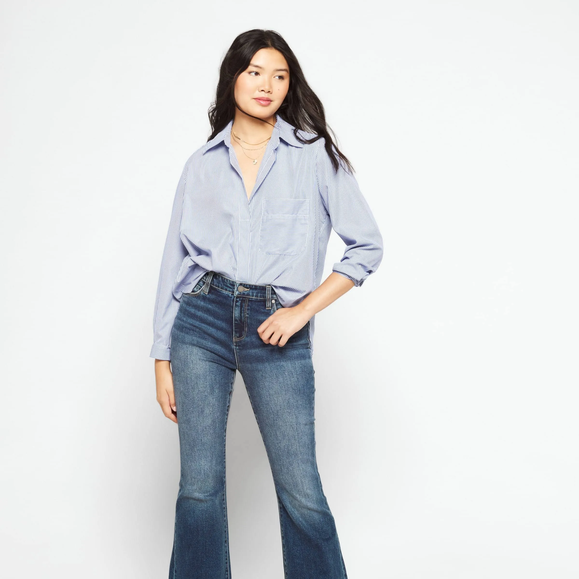Hannah High Rise Flare w/ Wide Hem 34" inseam