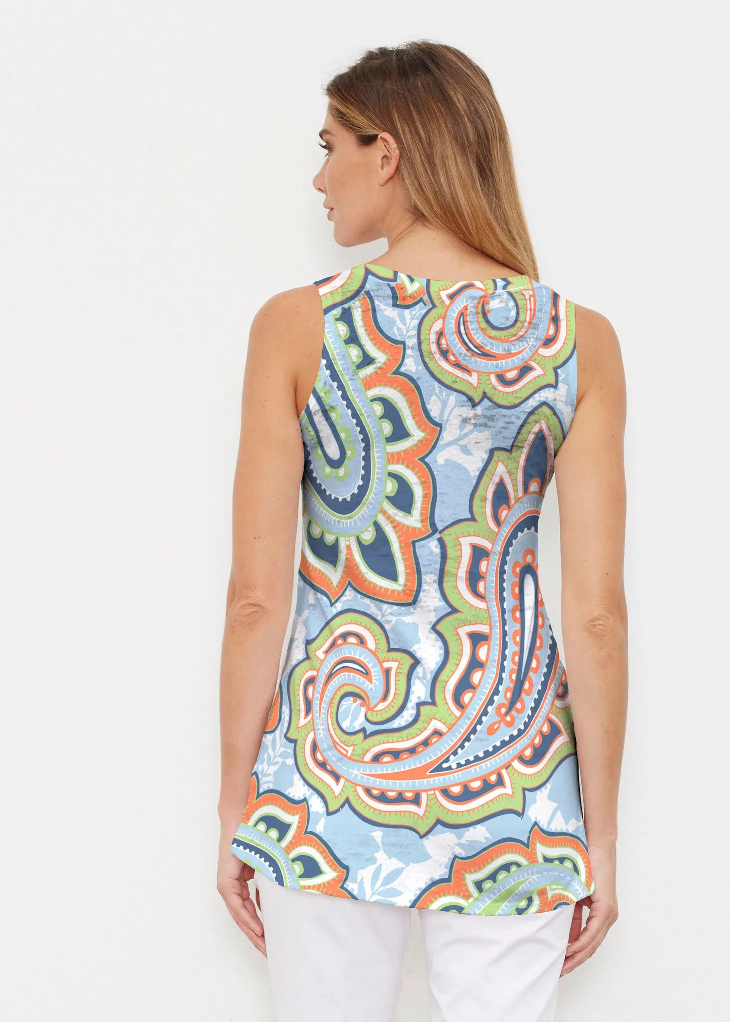 Harbor Paisley Orange (13237) ~ Signature High-low Tank