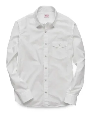 Harris Seersucker Pearl Snap (White)