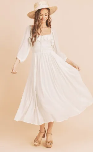 Hazel Blues® |  Aemi   Co Ruffled Smocked Square Neck Balloon Sleeve Dress