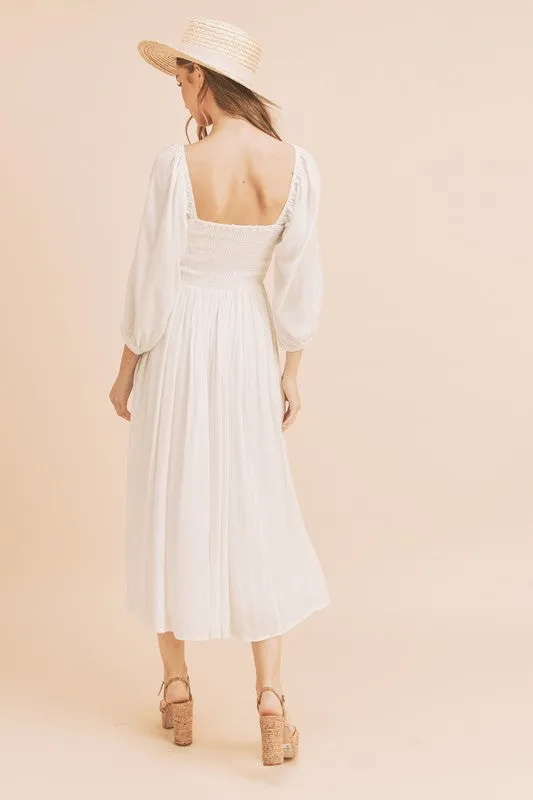 Hazel Blues® |  Aemi   Co Ruffled Smocked Square Neck Balloon Sleeve Dress