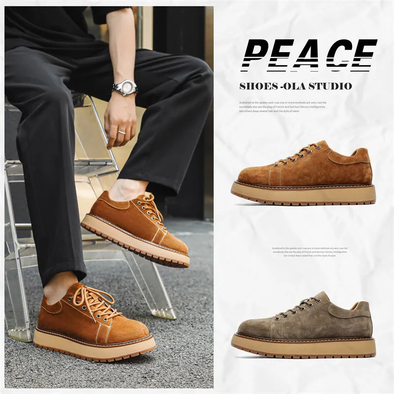 Japanese-style Retro Casual Shoes Men's Platform Joker Martin Boots