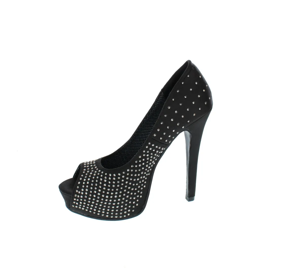 LA PLATFORM STILETTO PEEP TOE PUMP