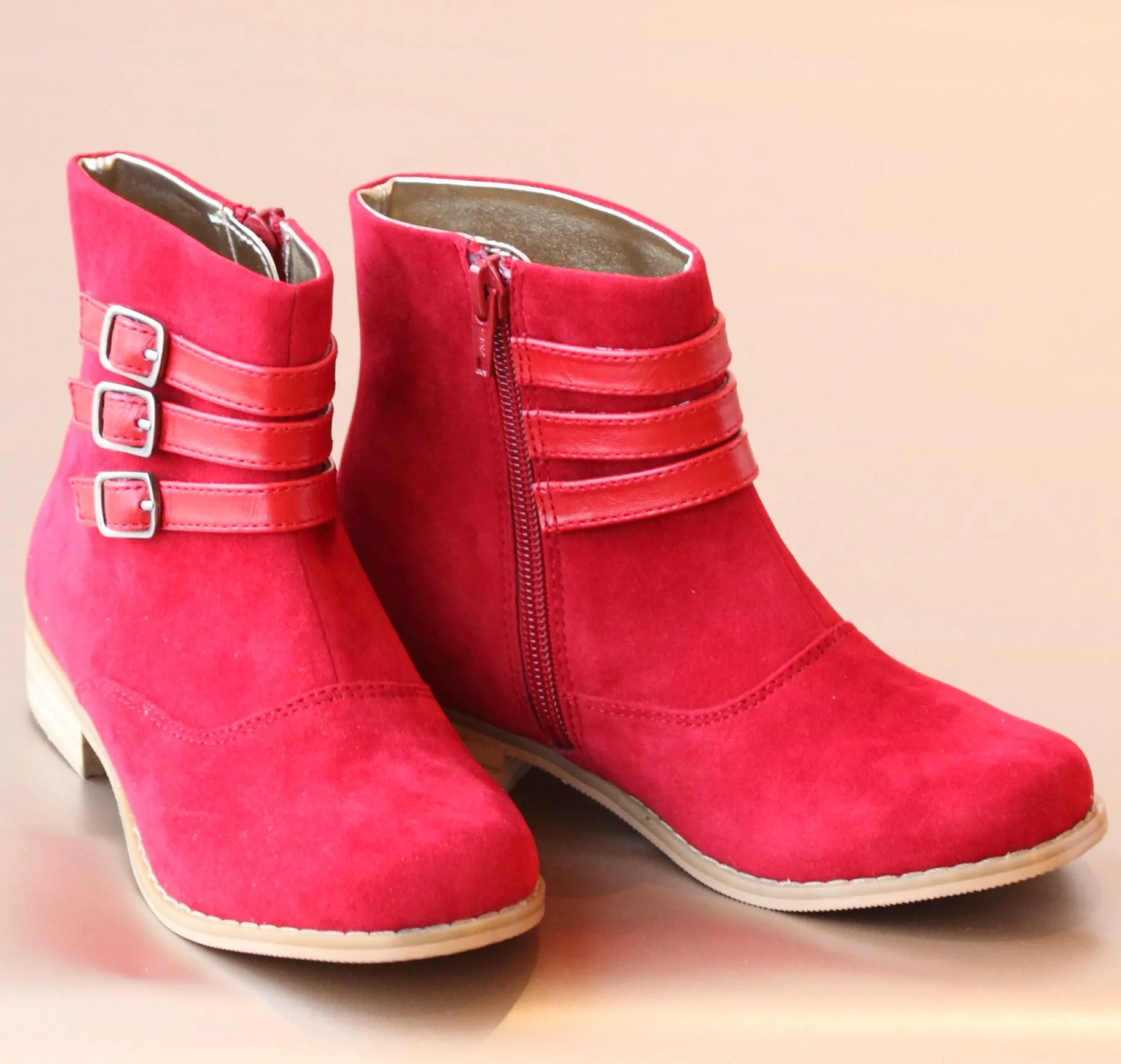 L'Amour Girls Stacked Buckle Boot