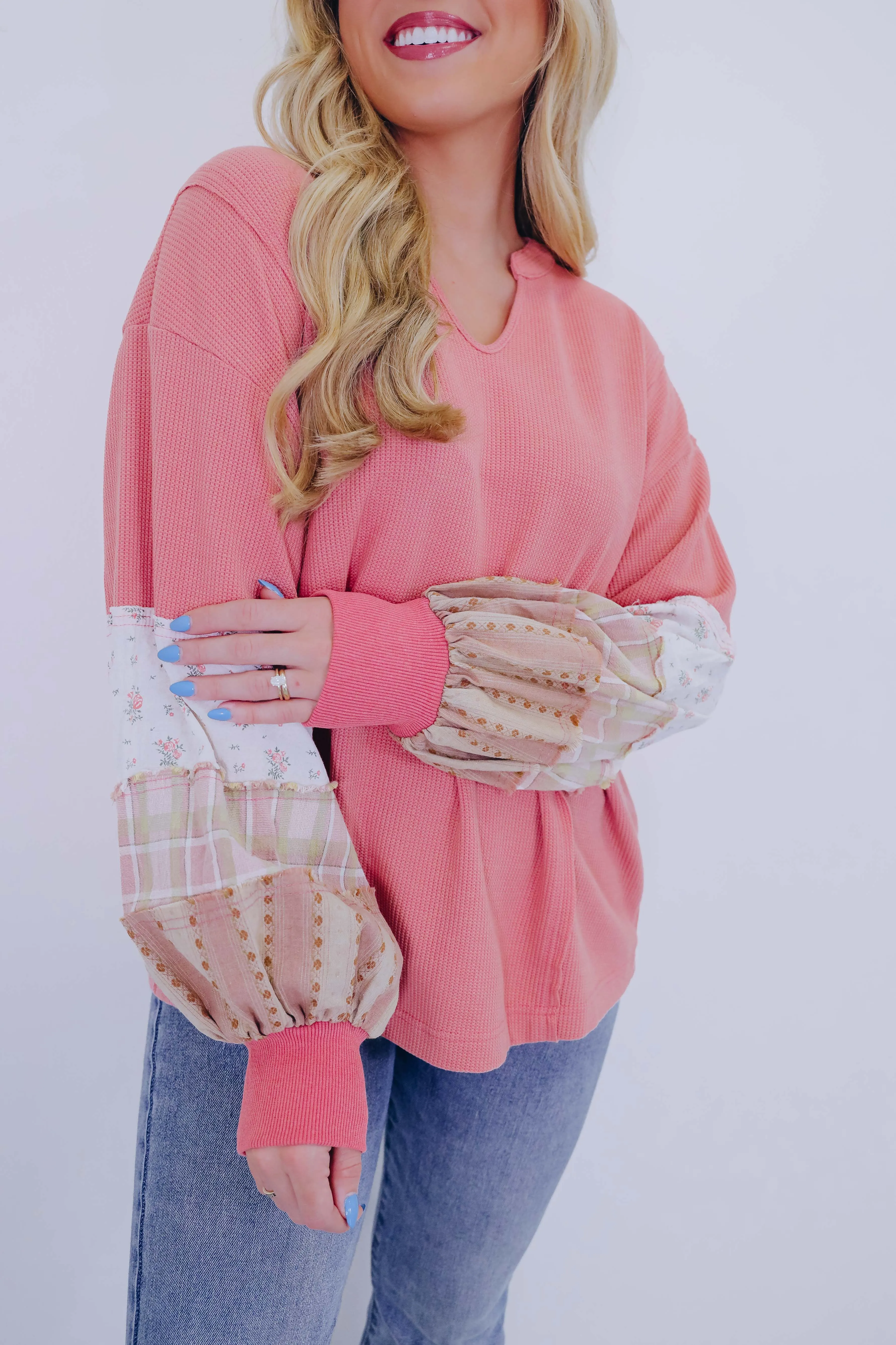***Laura Long Sleeve ColorBlock Top- 3 Colors SAMPLE