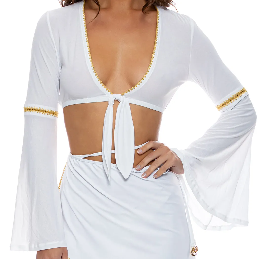 LULI CHIC - Bell Sleeve Crop Top