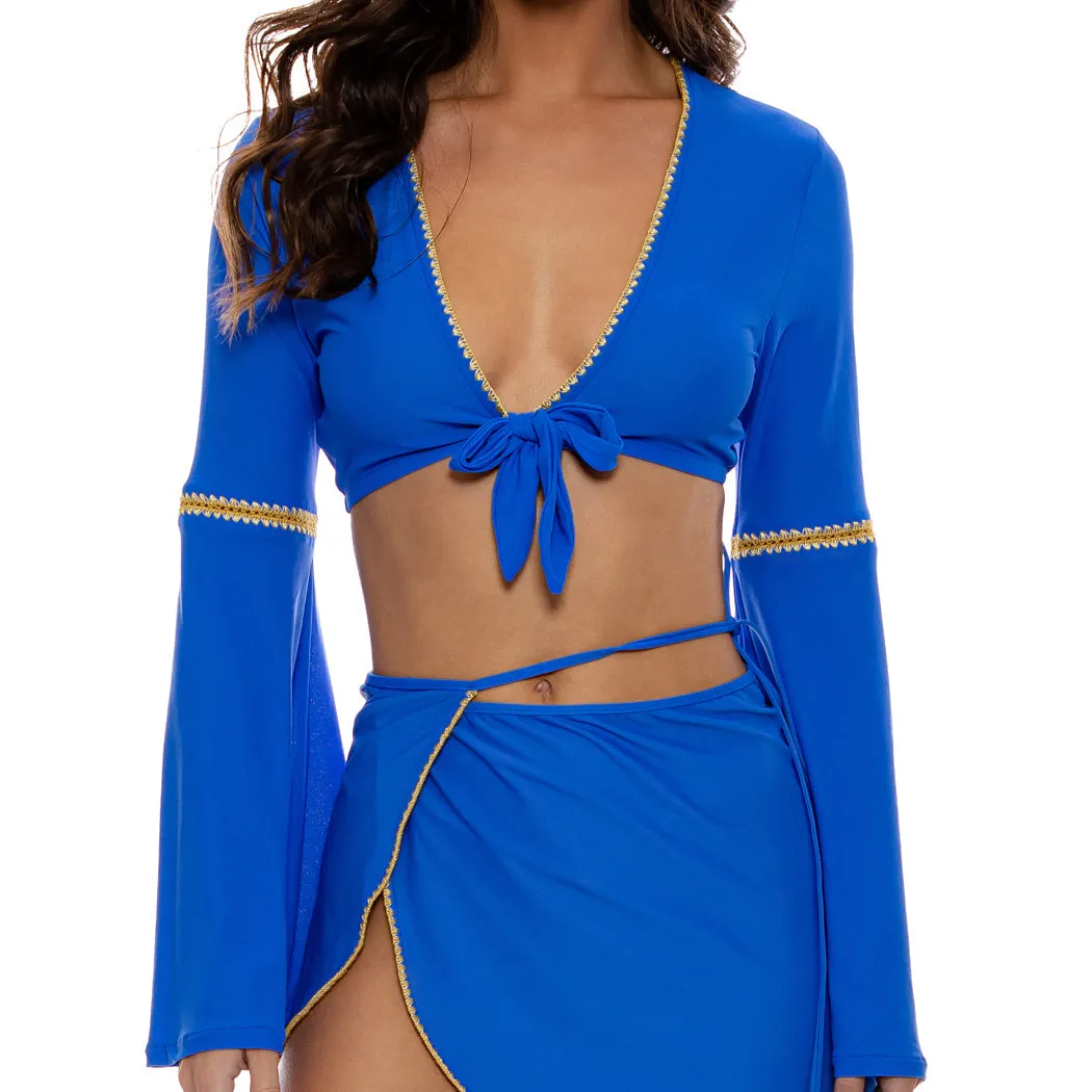 LULI CHIC - Bell Sleeve Crop Top