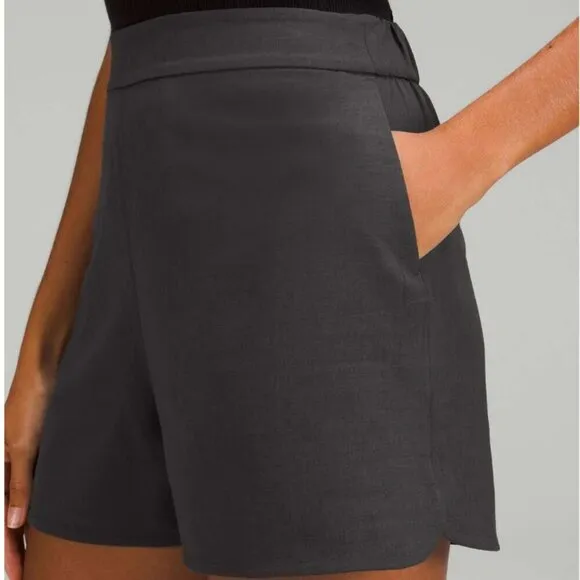 Lululemon Flat-Front Relaxed Short 4&quot; Graphite Grey