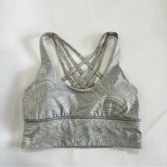 Lululemon Free To Be Moved Bra Size 4 Lilac Paisley Print Sporty Athletic