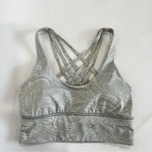 Lululemon Free To Be Moved Bra Size 4 Lilac Paisley Print Sporty Athletic