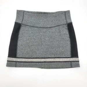 Lululemon Refresh Skirt Womens Size 4 French Terry Heather Gray Black Mini