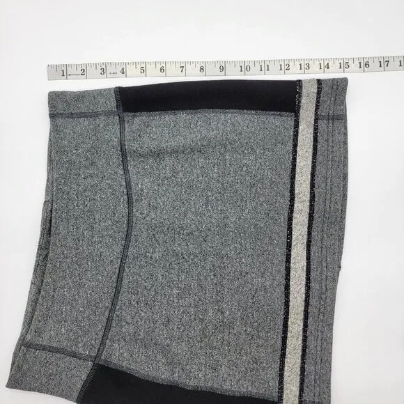 Lululemon Refresh Skirt Womens Size 4 French Terry Heather Gray Black Mini