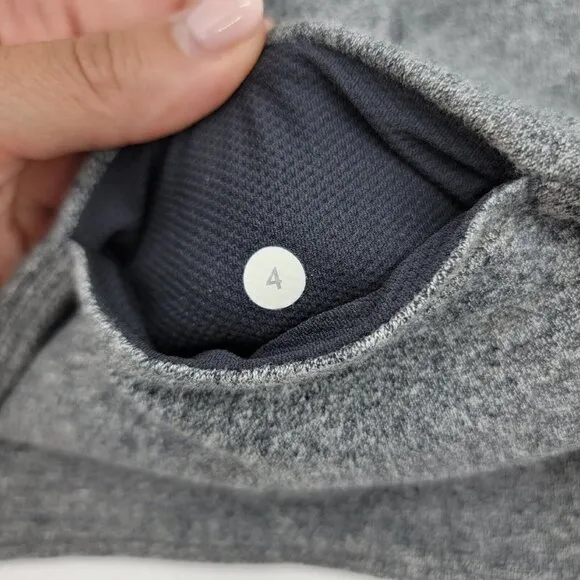 Lululemon Refresh Skirt Womens Size 4 French Terry Heather Gray Black Mini