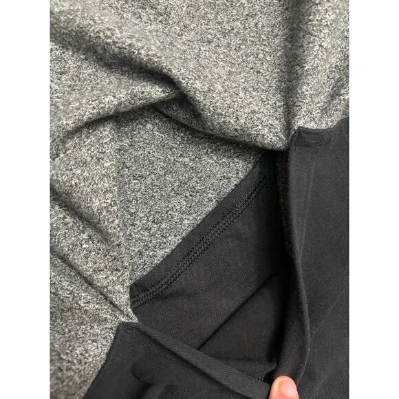 Lululemon Size 10 Full Zip Front Cropped Hooded Athletic Jacket Black Gray Sport