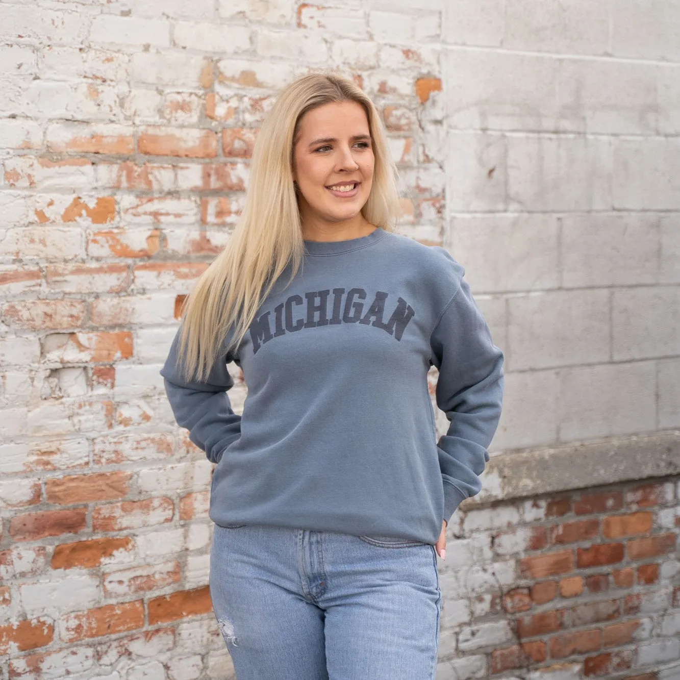 Michigan Puff Crew Sweatshirt