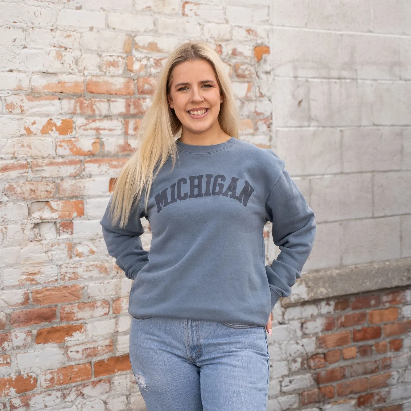 Michigan Puff Crew Sweatshirt