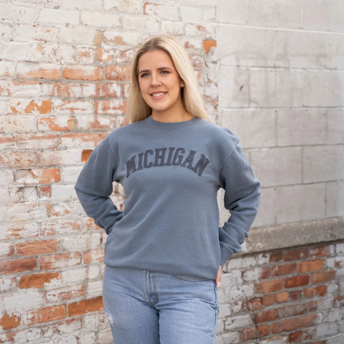 Michigan Puff Crew Sweatshirt