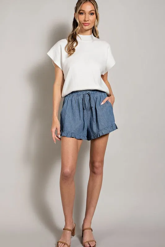Mock Neck Short Sleeve Top