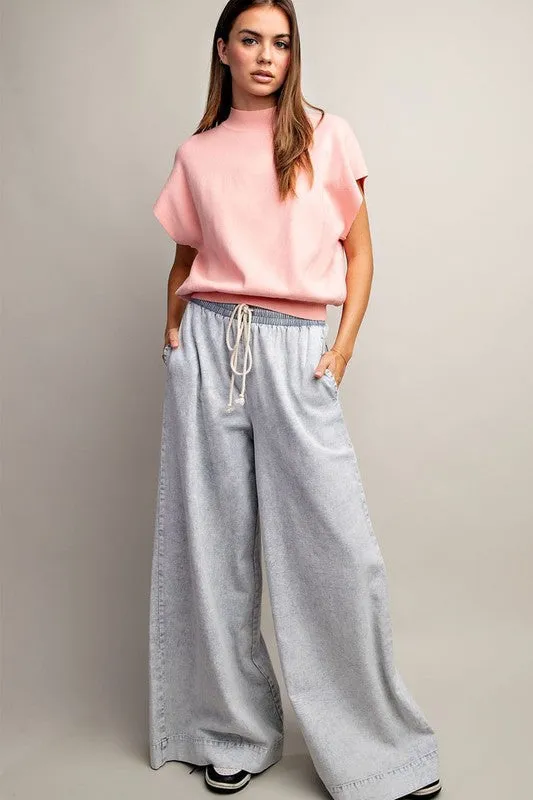 Mock Neck Short Sleeve Top