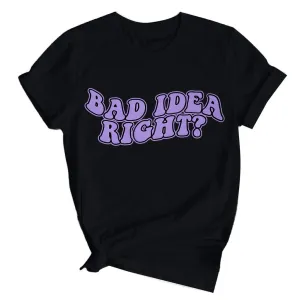 Music Album Tshirt Woman Bad Idea Right Shirt Concert Tour Shirts 90s Vintage Graphic Tees Fan Gifts Tops Black