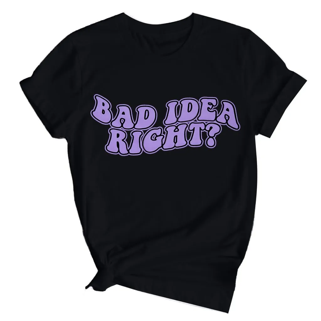 Music Album Tshirt Woman Bad Idea Right Shirt Concert Tour Shirts 90s Vintage Graphic Tees Fan Gifts Tops Black