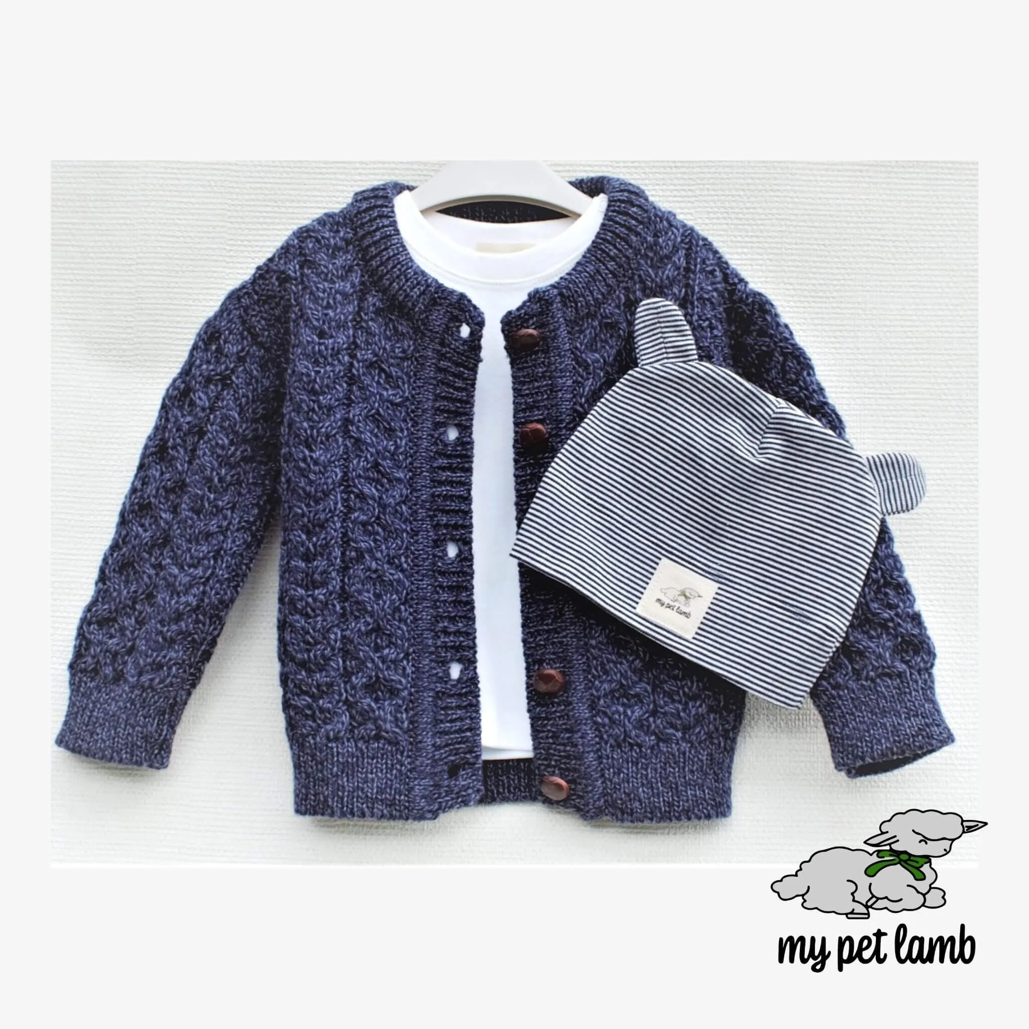 Navy Blue Cotton Stripy Hat