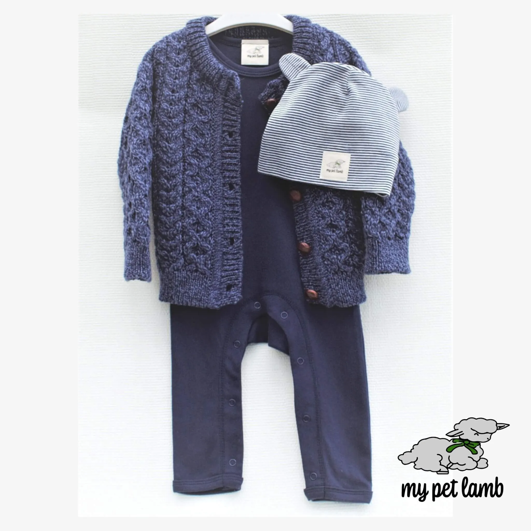 Navy Blue Cotton Stripy Hat