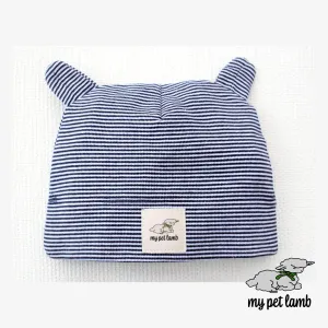 Navy Blue Cotton Stripy Hat