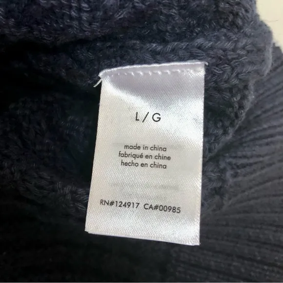 NWT Onia Navy Blue Waffle Knit Polo Collar Shirt Long Sleeve Cropped Sweater szL