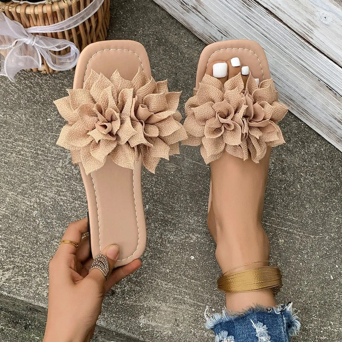 Open Toe Flats Sandals