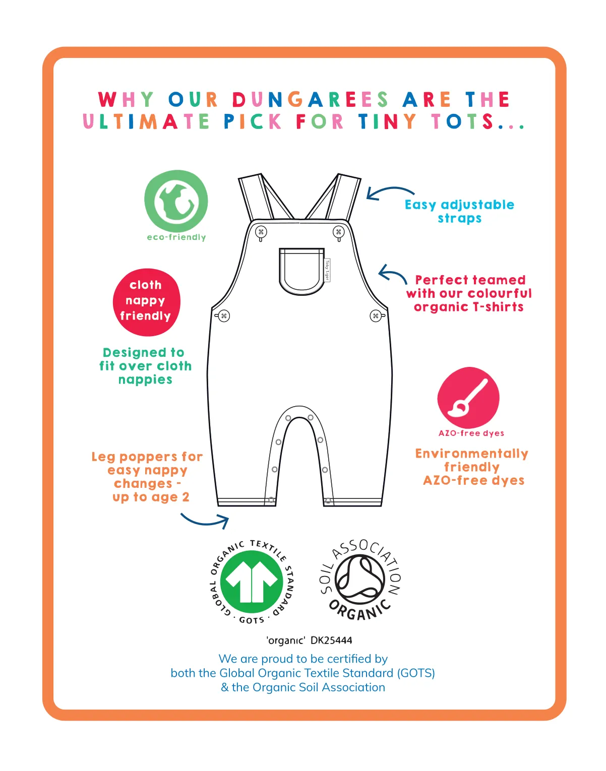 Organic Arctic Print Dungarees