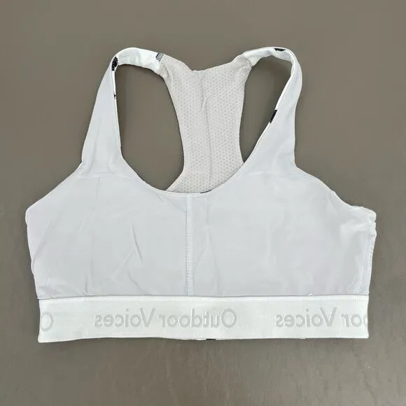 Outdoor Voices Doing Things White Cloud Polka Dot Sports Bra Sporty Athletic S
