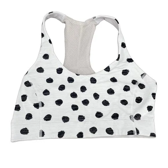 Outdoor Voices Doing Things White Cloud Polka Dot Sports Bra Sporty Athletic S