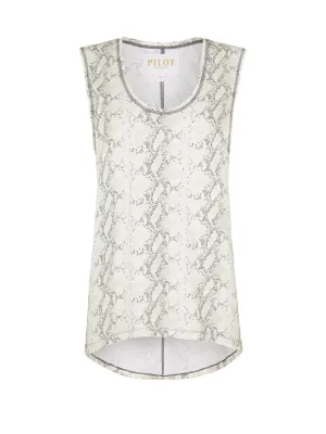 PANCHO TAIL-HEM TANK - SNAKE SKIN
